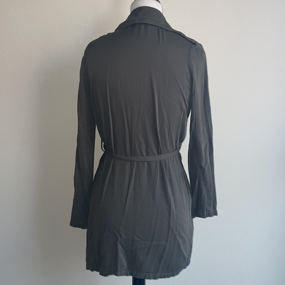 FOREVER 21 button down olive green mini dress with tie in women’s size small - Picture 5 of 9